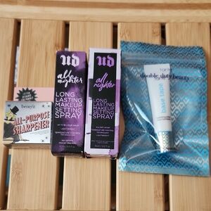 2 Urban Decay All Nighter Setting Spray Duo with Tarte Primer, Benefit Sharpener